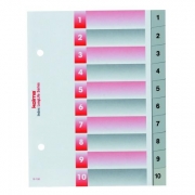 1 Stück Zahlen-Register Blankoregister PVC A6 1-10