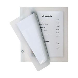 1 St�ck  Menukarten Men�k.Umschlag A5 3tlg.transp.