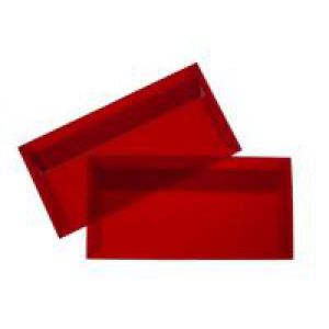 Transparente Couverts C5/6 ohne Fenster transparent rot 110g/m2 (500...