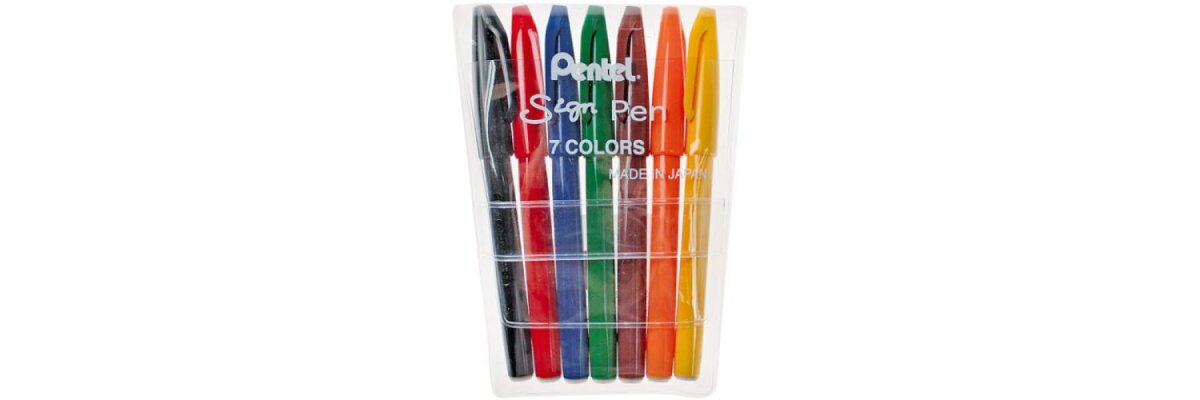 11.76 Franken für 7 Japaner - Pentel Sign Pen im 7er Etui