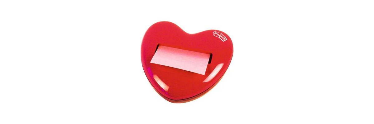 Kennen Sie schon Post-it Z-Notes? - Z-Notes Haftklebezettel im Herzform Dispenser