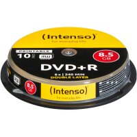 INTENSO DVD+R Cake Box 8.5GB 4381142 8X DL print. 10 PCS