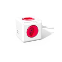 POWERCUBE Socket extend red 66.7890RD 4xT.13 2xUSB 5V 2.1A