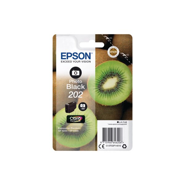 EPSON Tintenpatrone 202 ph.schwarz T02F140 XP-6000/6005 400 Seiten
