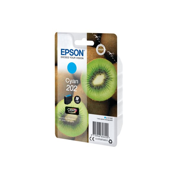 EPSON Tintenpatrone 202 cyan T02F240 XP-6000/6005 300 Seiten