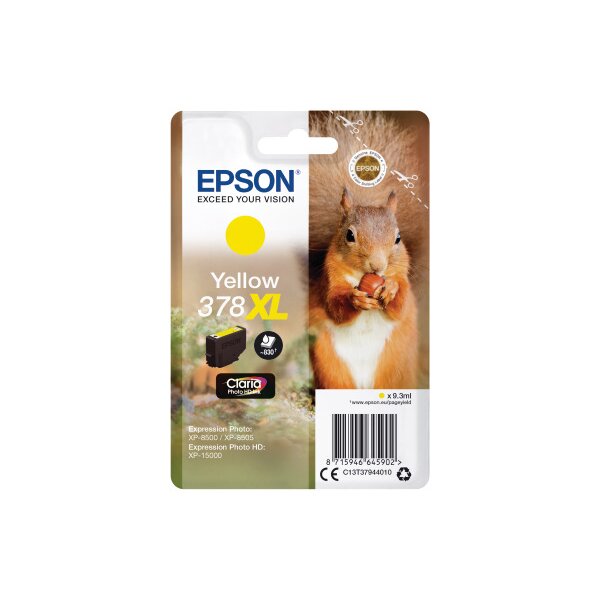 EPSON Tintenpatrone 378XL yellow T379440 XP-8500/8505/15000 830 Seiten