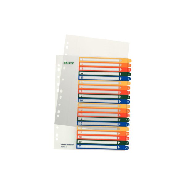 LEITZ Register PC-beschriftbar A4+ 12960000 multicolor 1-20