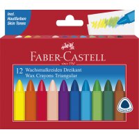 FABER-CASTELL Dreikant-Wachsmalkreide, 24er Kartonetui