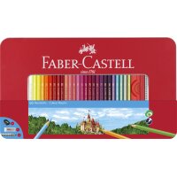FABER-CASTELL Hexagonal-Buntstifte CASTLE, 36er Metalletui