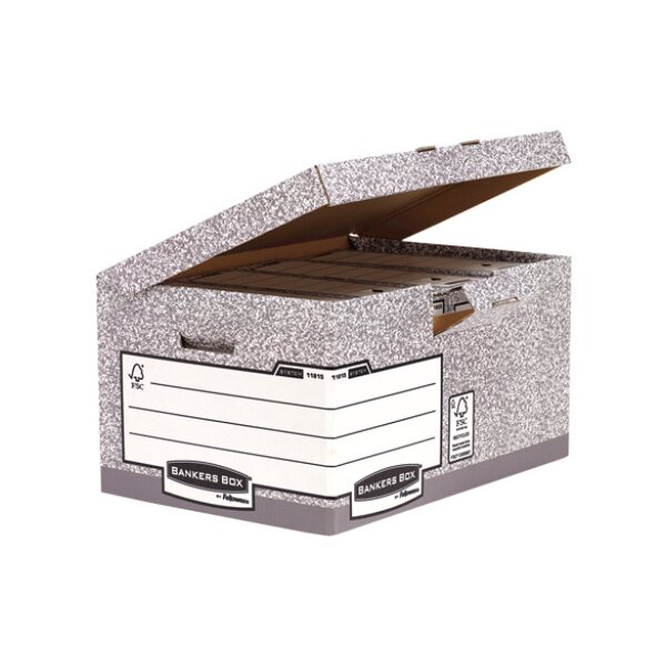 FELLOWES BankersBox Klappdeckel Maxi 1181501 grau/weiss 310x390x560mm