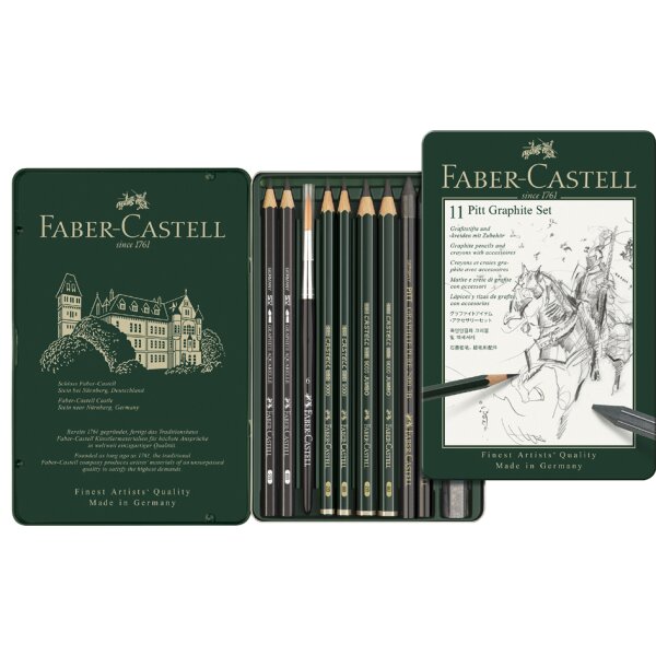 FABER-CASTELL PITT GRAPHITE Set klein, 9-teiliges Etui