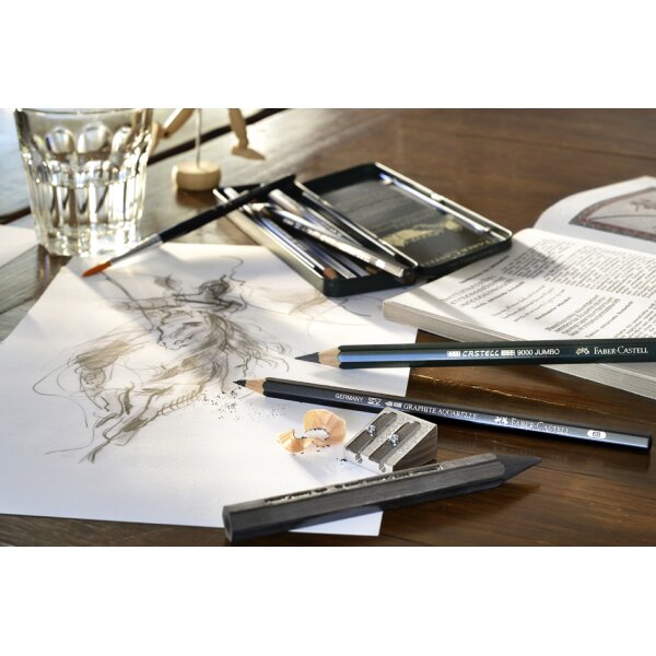 FABER-CASTELL Kit PITT GRAPHITE medium, étui de 19 pièces