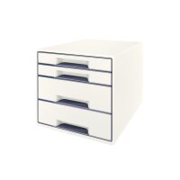 LEITZ Schubladenbox WOW Cube A4 52132001 weiss/grau, 4...
