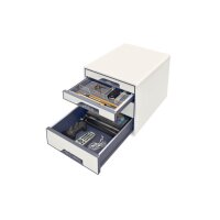 LEITZ Schubladenbox WOW Cube A4 52132001 weiss/grau, 4...