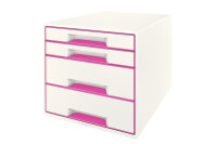 LEITZ Schubladenbox WOW Cube A4 52132023 weiss pink, 4...