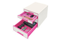 LEITZ Schubladenbox WOW Cube A4 52132023 weiss pink, 4...