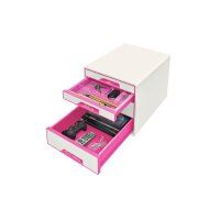 LEITZ Schubladenbox WOW Cube A4 52132023 weiss/pink, 4...