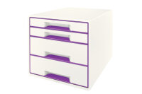 LEITZ Set tiroirs WOW Cube A4 52132062 blanc/violet, 4...
