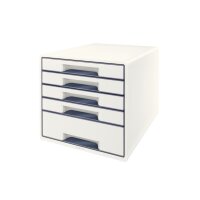 LEITZ Schubladenbox WOW Cube A4 52142001 weiss/grau, 5...
