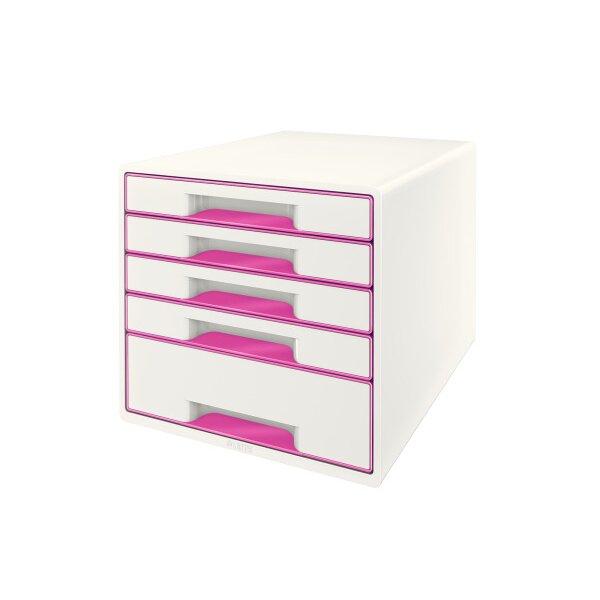 LEITZ Set tiroirs WOW Cube A4 52142023 blanc/pink, 5 tiroirs