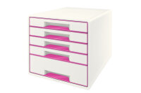 LEITZ Set tiroirs WOW Cube A4 52142023 blanc/pink, 5 tiroirs