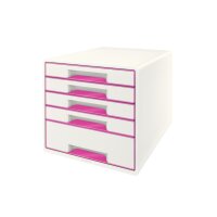 LEITZ Schubladenbox WOW Cube A4 52142023 weiss/pink, 5...