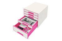 LEITZ Schubladenbox WOW Cube A4 52142023 weiss pink, 5 Schubladen