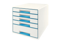LEITZ Schubladenbox WOW Cube A4 52142036 weiss blau, 5...