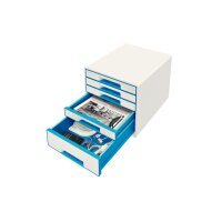 LEITZ Schubladenbox WOW Cube A4 52142036 weiss/blau, 5...
