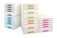 LEITZ Set tiroirs WOW Cube A4 52142036 blanc/bleu, 5 tiroirs