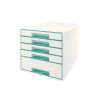 LEITZ Set tiroirs WOW Cube A4 52142051 blanc/menthe, 5 tiroirs