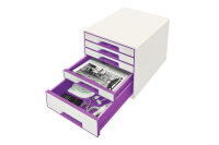 LEITZ Schubladenbox WOW Cube A4 52142062 weiss violett, 5...