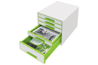 LEITZ Schubladenbox WOW Cube A4 5214-20-54 weiss grün, 5 Schubladen
