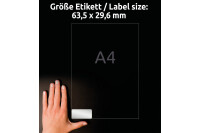AVERY ZWECKFORM Etiquettes plaques 63,5x29,6mm L6011-8 argent 8 feuilles/216 pcs.