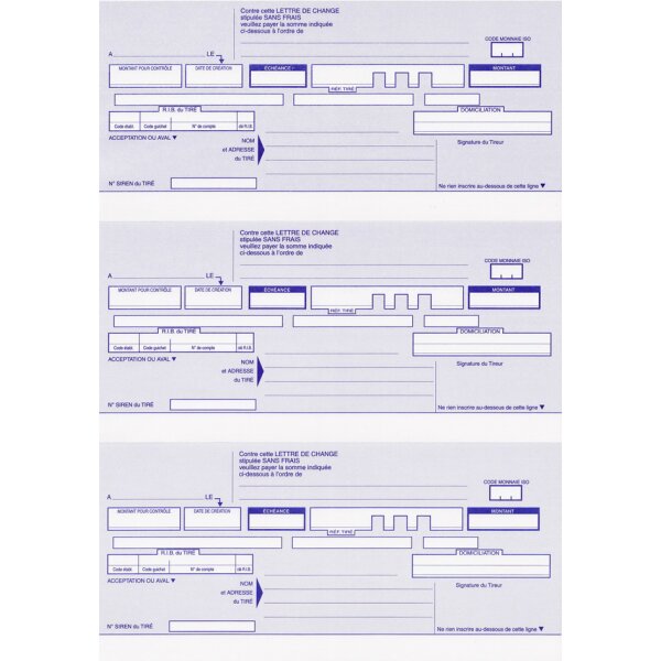ELVE Ries 100 "lettres de change" mit "traite normalisée"