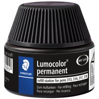 STAEDTLER Flacon de recharge Lumocolor, non permanent, noir