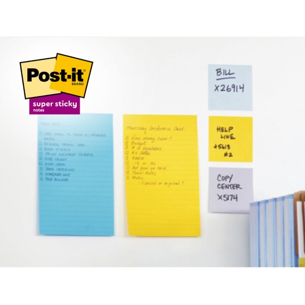Post-it Haftnotizen super sticky notes, liniert, 101x152 mm