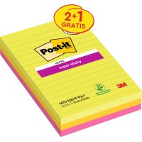 Post-it Haftnotizen super sticky notes, liniert, 101x152 mm