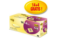 POST-IT Paquet Promo Notes 77x76mm 654P14CY+ canary...