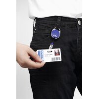 DURABLE Porte-carte avec enrouleur STYLE, oval, blanc