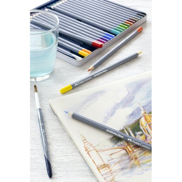 FABER-CASTELL Crayons de couleur aquarellables GOLDFABER