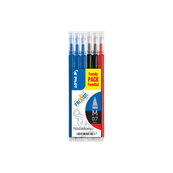 PILOT Refill FriXion recharge BLS-FR7-S6-1 3x bleu, 2x noir, 1x rouge