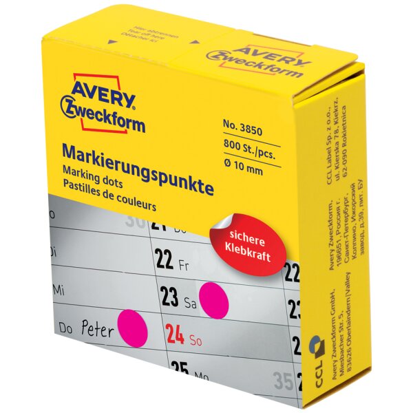 AVERY Zweckform Markierungspunkte, 10 mm, blau, Spender
