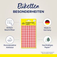 AVERY Zweckform Pastille de couleur, enlevable, 8 mm, bleu