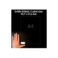 AVERY ZWECKFORM Etiketten Laser 45,7x21,2mm L47788 weiss, wetterfest 8 Blatt