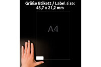 AVERY ZWECKFORM Etiquettes Laser 45,7x21,2mm L4778REV8 blanc,imperméable redec. 8 f.