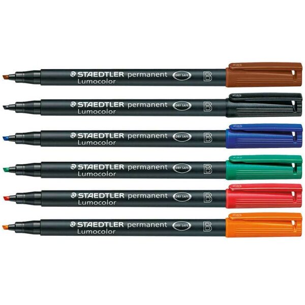 STAEDTLER Lumocolor permanent B 314 WP6 6 Farben ass.