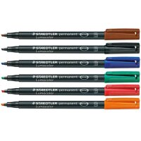 STAEDTLER Lumocolor permanent B 314 WP6 6 couleurs ass.