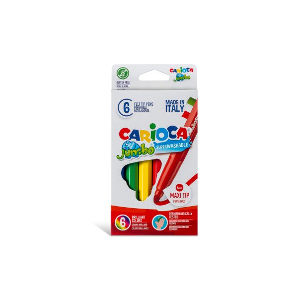 CARIOCA Fasermaler Jumbo Box 6mm 40568 6 Stück