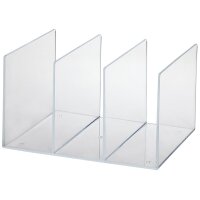 MAUL Porte-revues acrylique, 3 compartiments, transparent